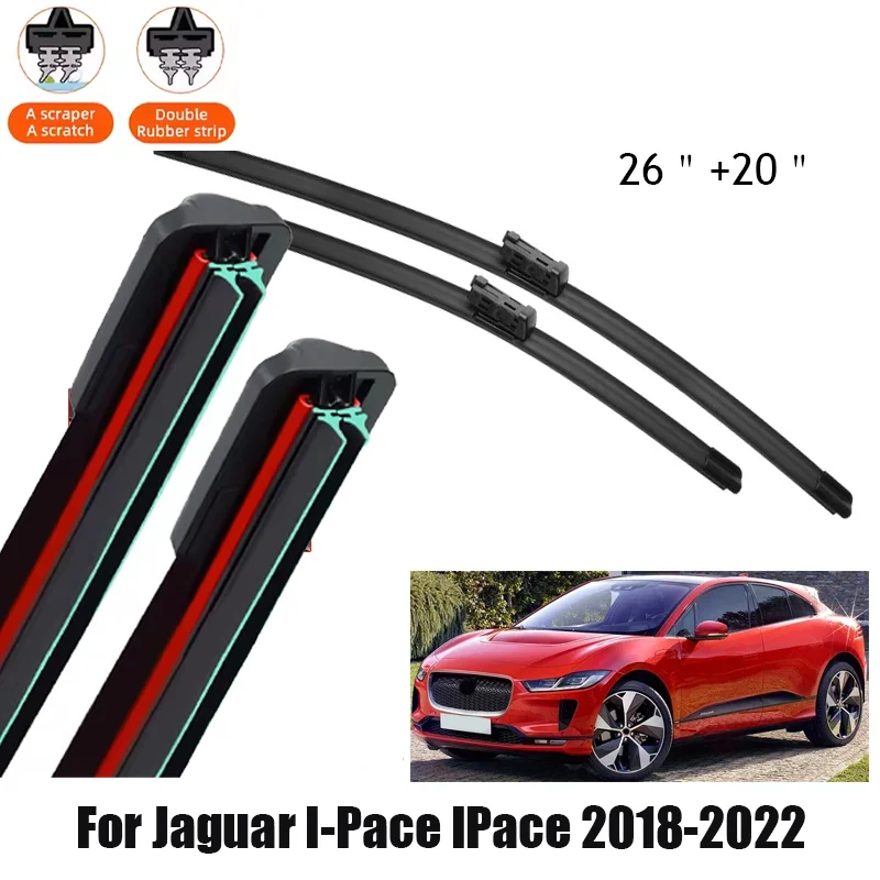 

Car Front Wiper Blades For Jaguar I-Pace IPace 2018 2019 2020 2021 2022 Windscreen Windshield Accessories Windows Brushes Washer