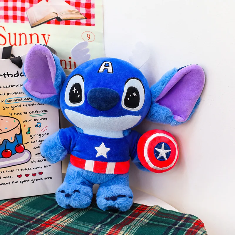 Disney Stitch Peluche Bambola di pezza Supereroe Cartoon Lilo & Stitch Bambini Compleanno Regalo di Natale Ripemption Decorazione della stanza delle bambole