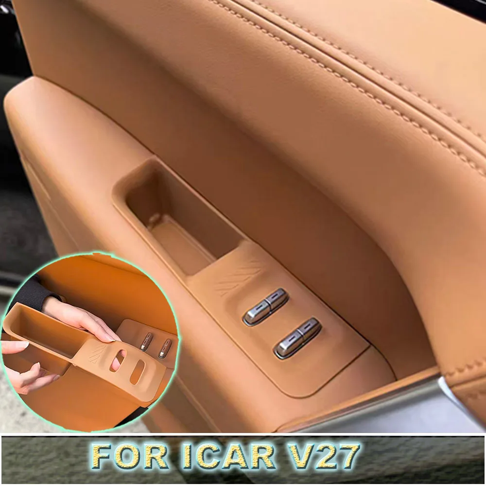 Chery ICAR V27 2026-2027 Car Door Window Control Panel Anti Slip Silicone Pad Storage Protection Mat