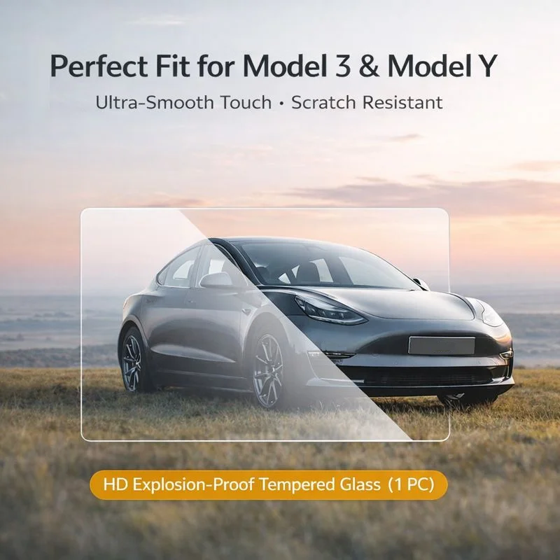 

Защитная пленка из закаленного стекла для Tesla Model 3 2017-2023 и Model Y 15 дюймов / 2024 15,4 дюйма, антицарапинная, HD, прозрачная, сенсорная