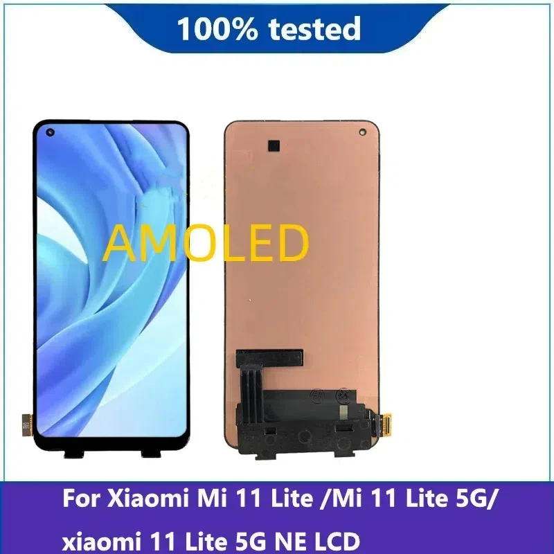 6.55 inch AMOLED For Xiaomi Mi 11 Lite Display Touch Screen Digitizer Assembly For Xiaomi Mi 11 Lite 5G lcd 11 Lite 5G NE LCD