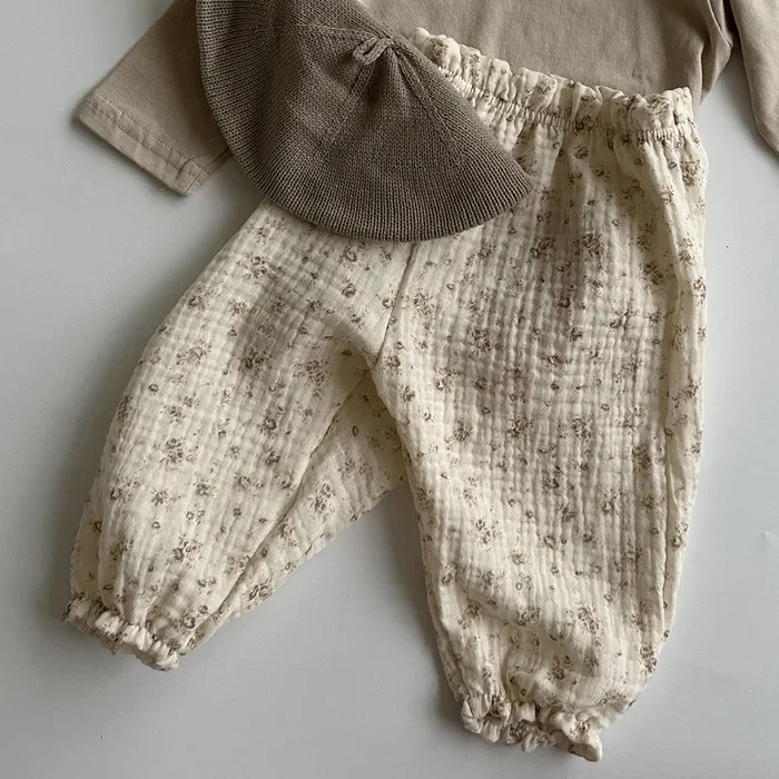 Bio-Baumwoll-Musselin-Hosen für Babys, süße Capri-Hosen mit Muster, weiche, leichte Hosen für Neugeborene und Kleinkinder, für alle Jahreszeiten. – Detail 38