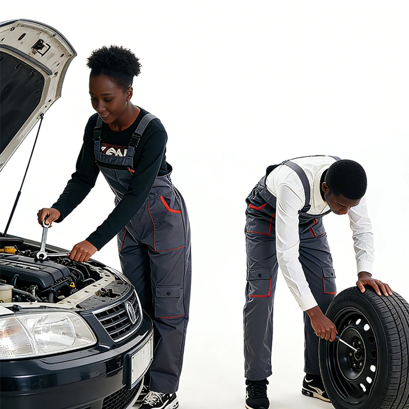 Heavy Duty Mechanic Bib Overalls for Auto Repair & Machining Durable Workwear with Multi Pockets for Garage Workshop