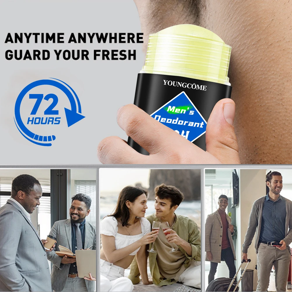 Men's Deodorant Stick Anti Sweating Keep Drying Lasting Fragrance Remove Armpit Odor Underarm Refresh Sticks Fade Body Odor