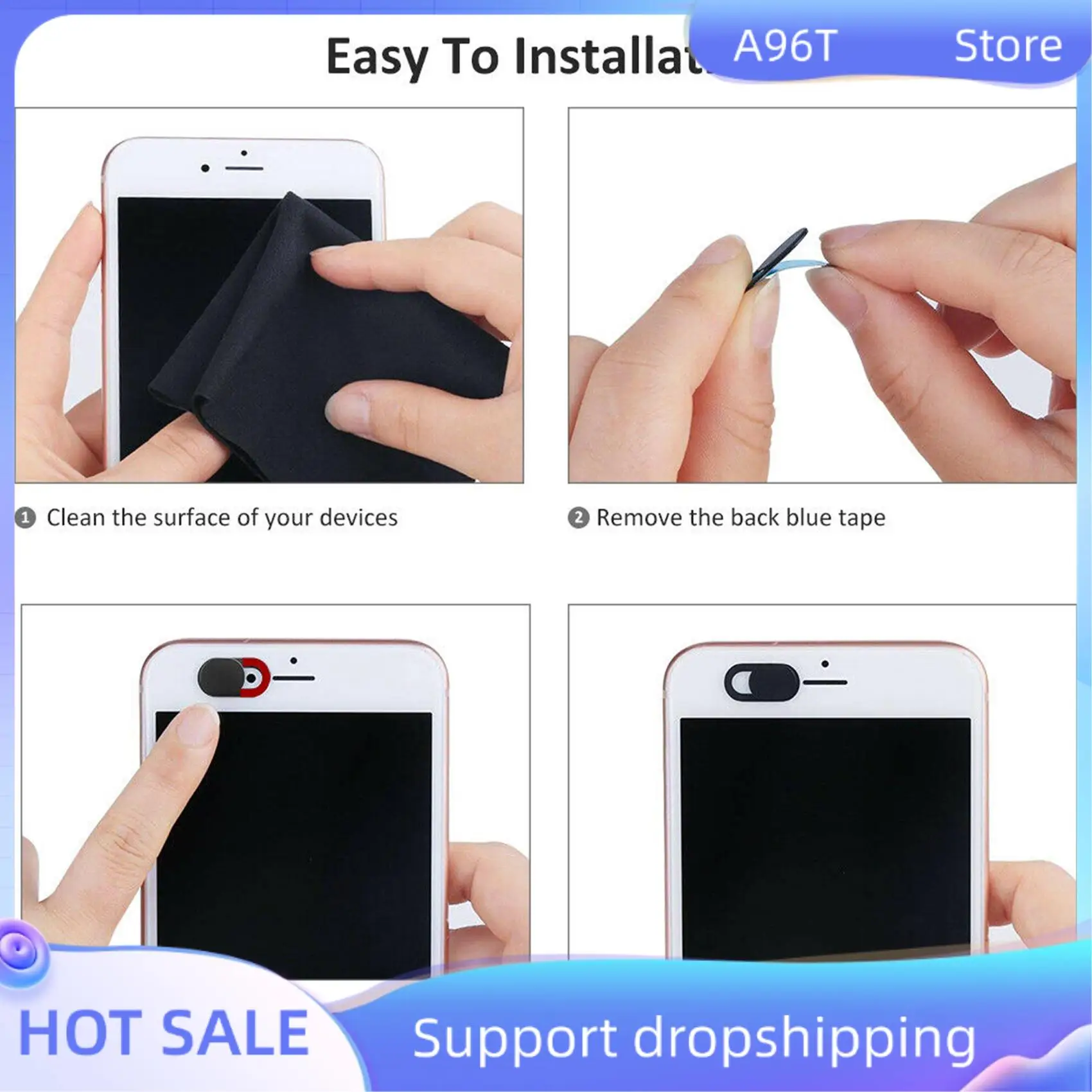 A96T 12er-Pack Webcam-Abdeckung Slide Ultra Thin Round Laptop-Kamera-Abdeckung Slide Privacy Protection für Computer Pro