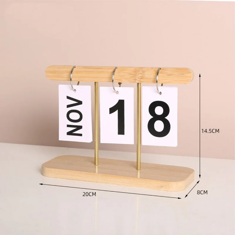 Calendário De Madeira Com Flip Page Para Decoração De Mesa, Calendário Criativo E Simples, Calendário De Quarto, Presente De Férias