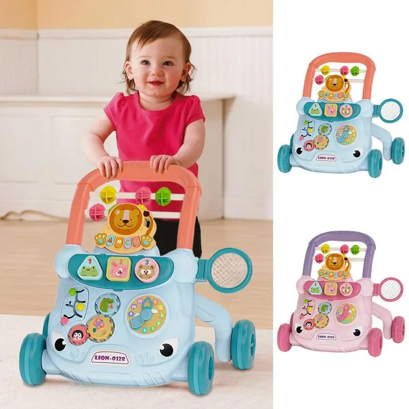 Babies Walker With Wheels Stand Learning Seat Walker Educational Toys Multifunctional Babies Walkers Activity Center Walker For