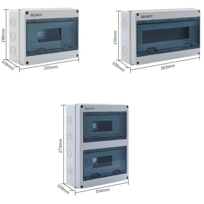 HT-2/5/8/12/15/18/24 صندوق توزيع بلاستيك ABS صندوق مقاوم للماء صندوق وصلات مقاوم للماء