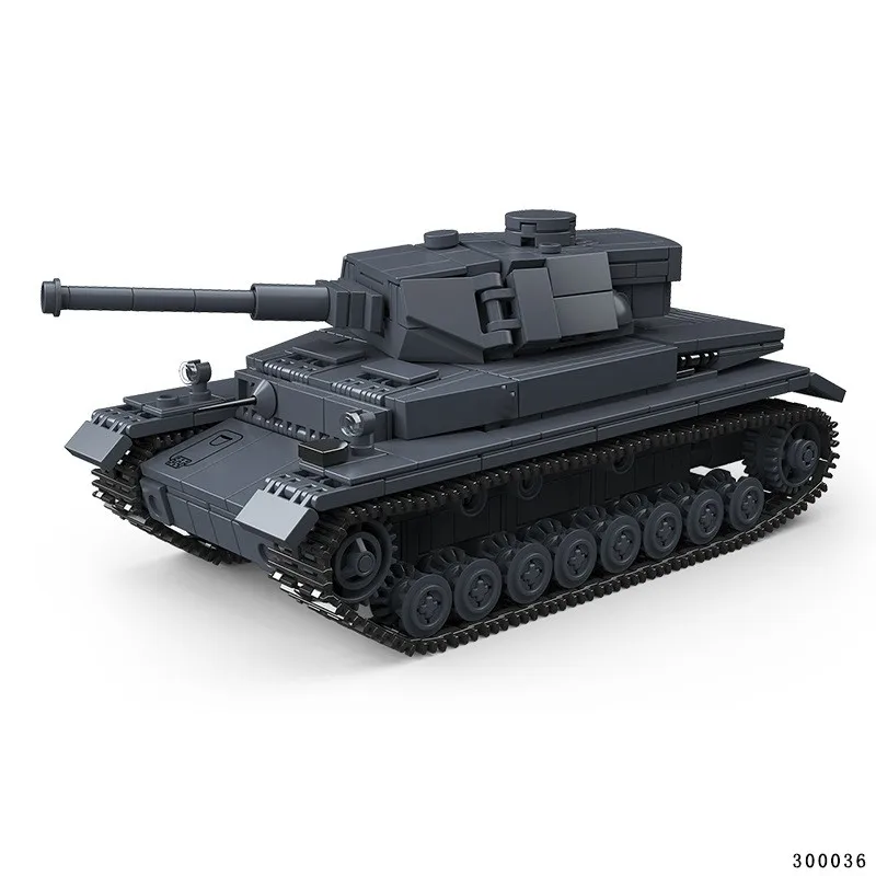 

World War II German Panzer IV Tank Assembly Toy Blocks Small Particle Educational Military Model for Kids And Collectors .300036