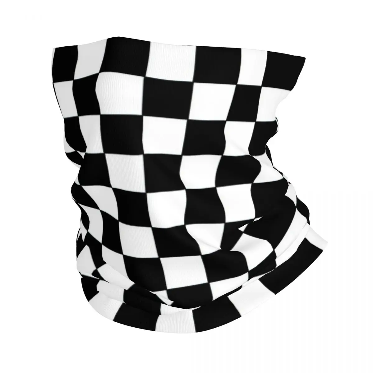 Black and White Checkerboard Bandana Neck Gaiter Motocross Wrap Scarf Multi-use Cycling Scarf Racing Unisex Adult Washable