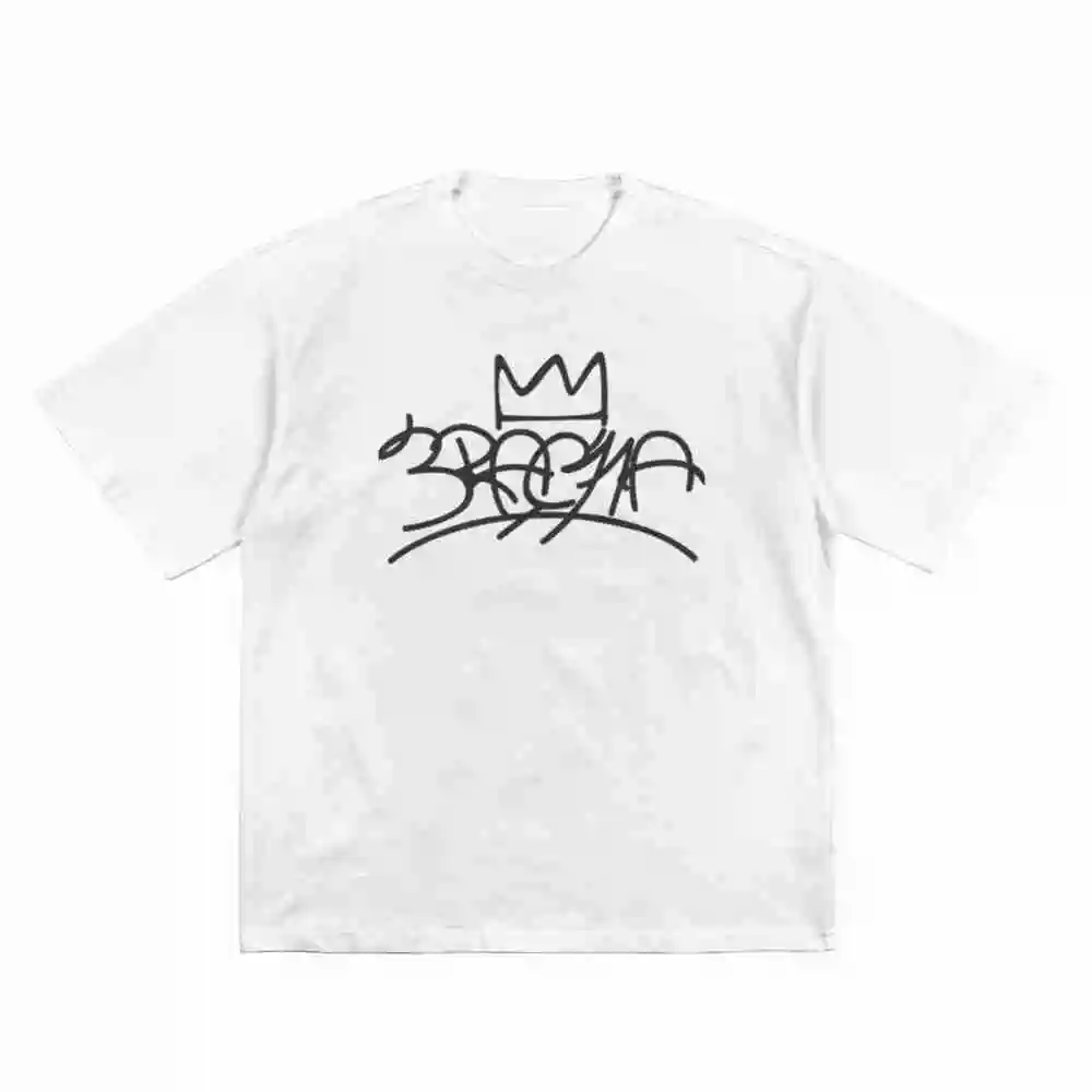 3Racha King Logo K Pop Short Sleeve Tee 100% Cotton T-Shirt