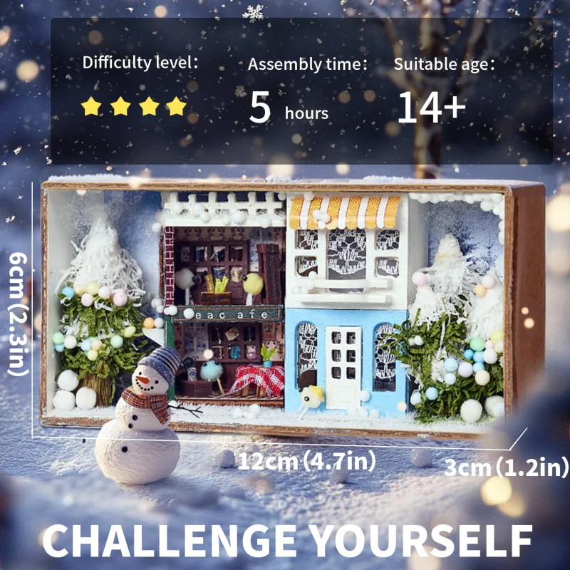 NIEUWE DIY Houten Miniatuur Model Kit Mini Box Casa Poppenhuizen 3D Puzzel Poppenhuis Met Meubels voor Vrienden Verjaardagscadeautjes
