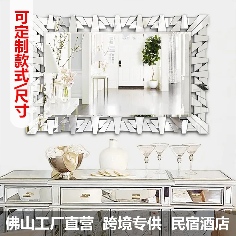 Stereo glass Art Hanging Wall decoration mirror Fashion decorative mirror Entrance mirror Bathroom Modern