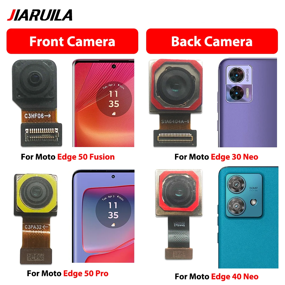 Back Big Main Camera Module And Front Small Camera Module Flex Cable For Moto G13 G23 G34 5G G35 G62 Edge 30 40 50 Pro Fusion