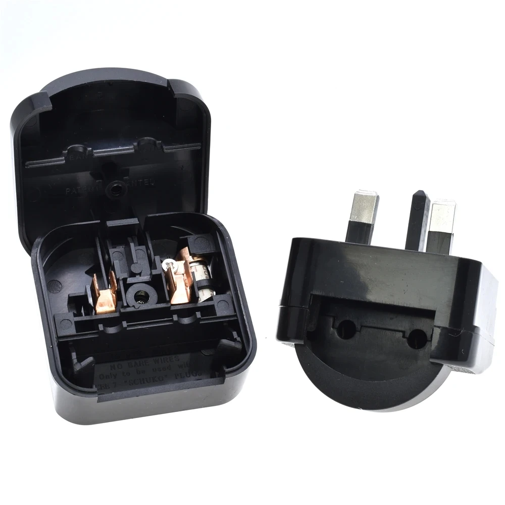 EU To UK Type-A To Type-G Power Adapter converter 2 Pins To 3 Pins Embedded British Socket Hong Kong Singapore Malaysia 13A FUSE