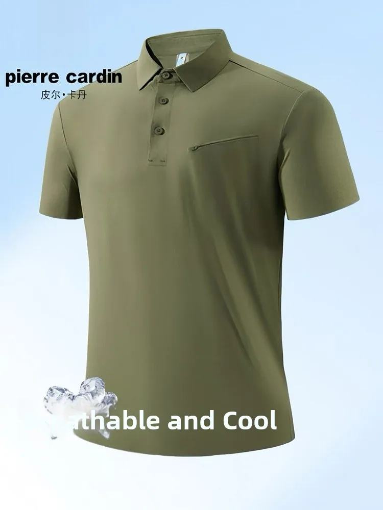 

Pierre Cardin Ice Silk Qui Dry irt Мужская спортивная футболка ort Sve для папы среднего возраста Повседневная деловая летняя новинка для отдыха