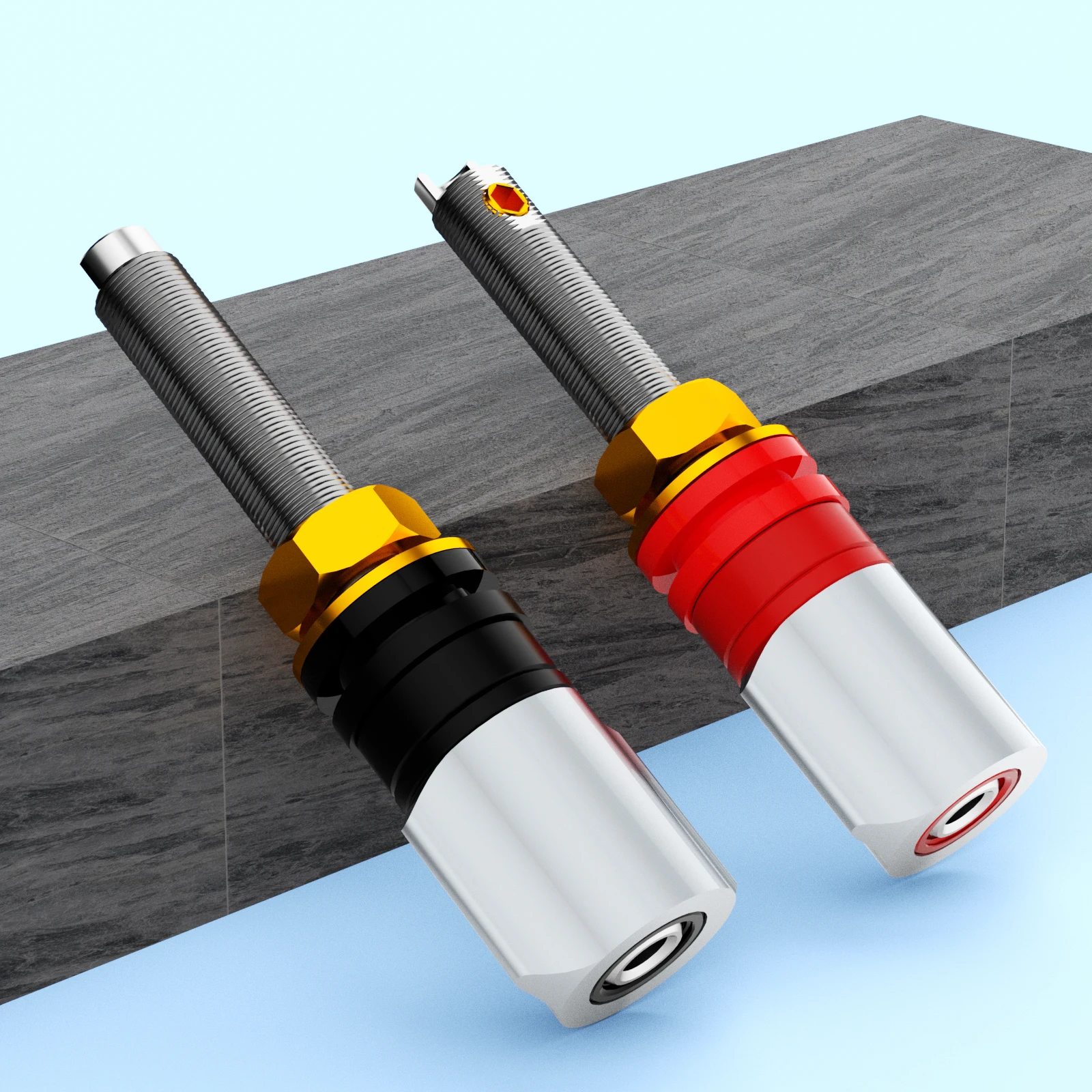 Monosaudio BP652 Pure copper Binding Posts 69mm long style Gold/Rhodium Plated for audio Amplifter Termainl Plug
