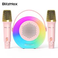BlitzMax BM-K10 Karaoke Machine Mini Portable Bluetooth Karaoke Singing Speaker with 2 Wireless Micphones for Adults Kids