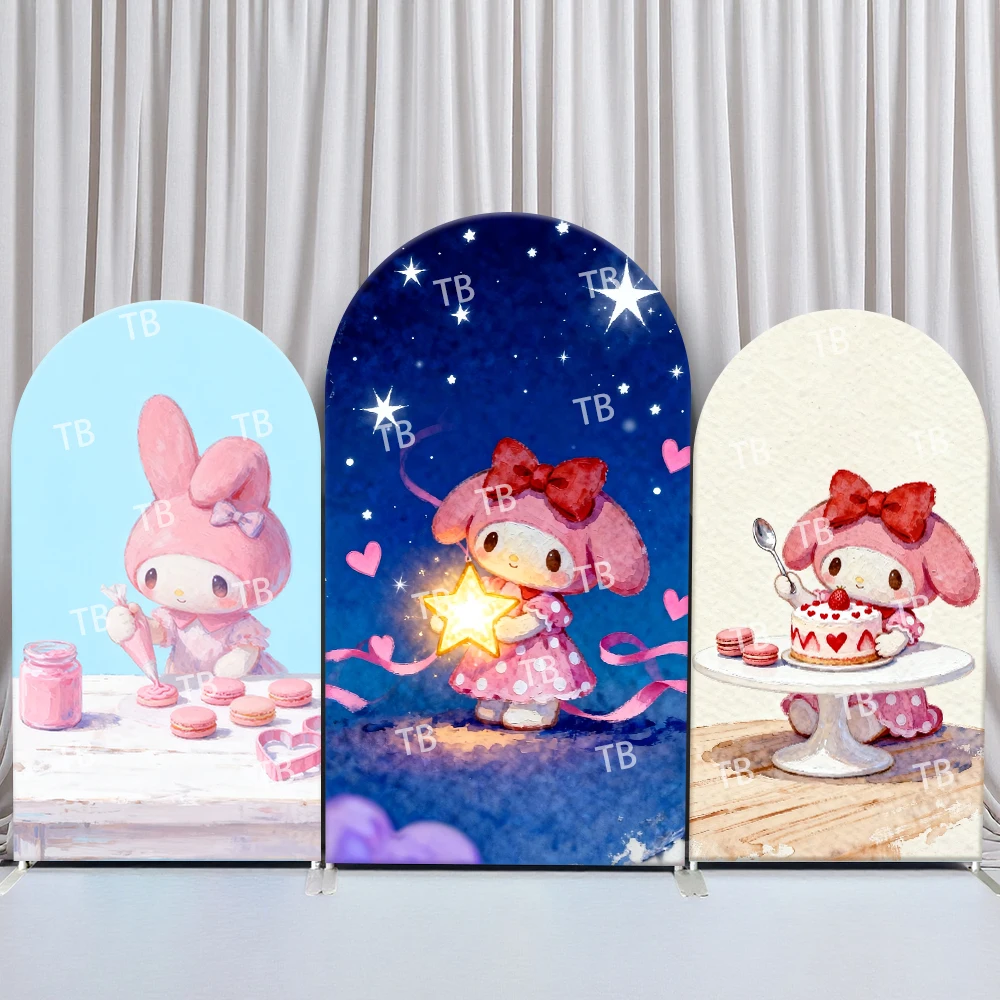 

Sanrio My Melody Starry Dessert Style Arch Backdrop Cover Sweet Festive Scene For Kids Birthday Baby Shower Photo Booth Decor