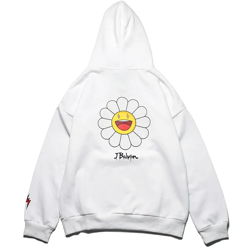 Men\'s fashion brand Europe and the United States ins casual fashion Murakami Long sunflower hooded high quality hoodie hoodie
