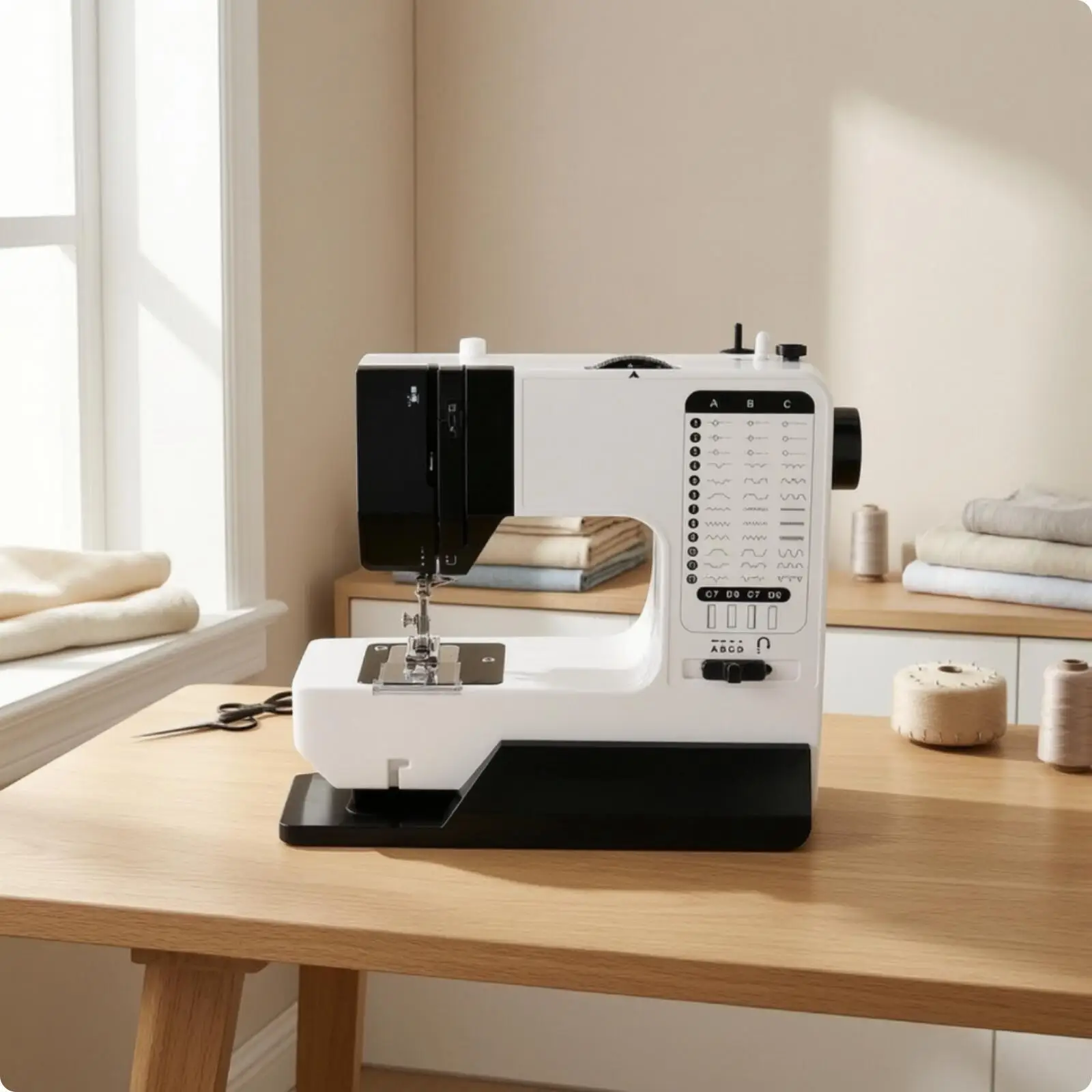 Portable Electric Sewing Machine for Household Mending with Zipper Sewing Function and Alloy Construction