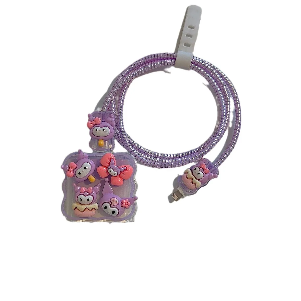 4 teile/satz Sanrio Kuromi Datenkabel Schutzhülle 18/20 W für Iphone 15 14 Cartoon Anti-brechen Ladegerät schutzhülle