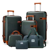6-Piece Luggage Set: 20/24/28 Inch TSA-Approved Carry-On Suitcase +12Inch Vanity Case+Handbag+Clutch For Vacation Trip 4