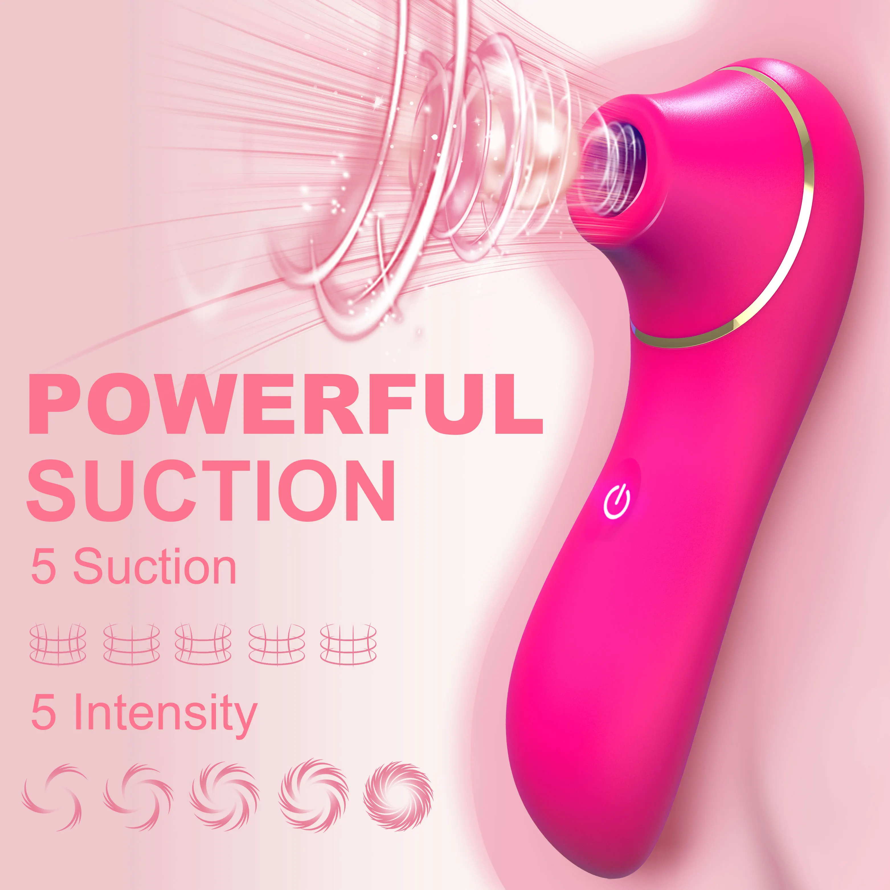 Mini Sucking Vibrator Dildo 5 Sucking Modes Pin Insert Rechargeable Strong Suction Massager women Sex Toys Adult Products