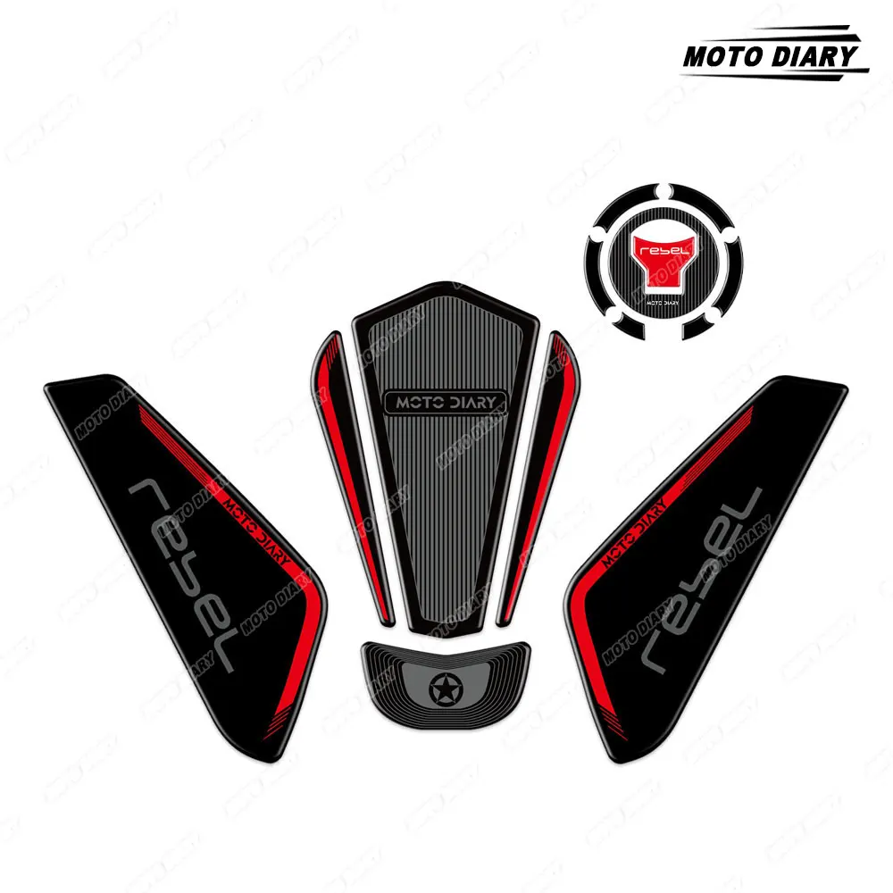 3D Resin Motorcycle Fuel Tank Pad Sticker Gas Tank Protection Decals Waterproof For Rebel 1100 CMX 1100 2021-2025 2024 image 3