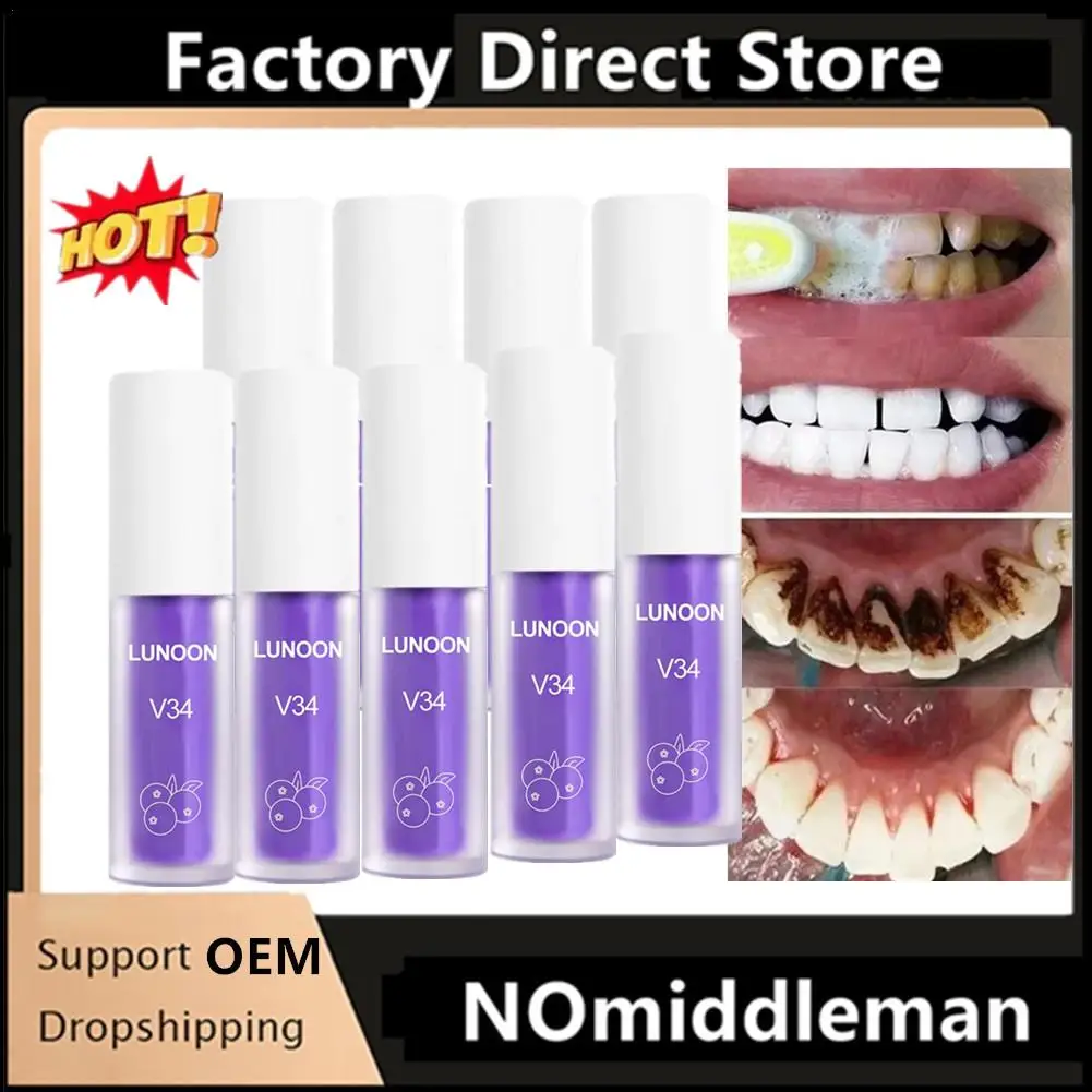 

1/5/10Pcs 30ml V34 Mousse Toothpaste Teeth Whitening Removing Yellow Teeth Cleaning Tooth Stain Oral Fresh Tooth Care Product