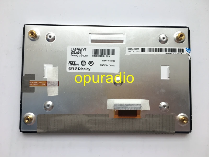 7Inch LA070WV7-SL01 LCD display for Kia Soul 2016 navigation LCD modules LA070WV7(SL)(04) Hyundai I40 car audio