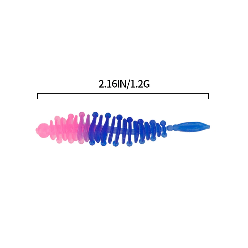 60 ชิ้นตกปลา Lure เหยื่ออ่อนประดิษฐ์หนอนสินค้าเครื่องมือ Supply ที่น่าสนใจเหยื่ออุปกรณ์ผสมสีเครื่องมือ Tackle