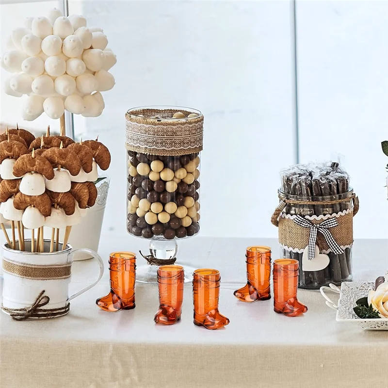 

Top Sale 36 Pieces 1 OZ Clear Cowboy Glasses Mini Cowboy Boot Shot Glasses Plastic Western Cowboy Glasses