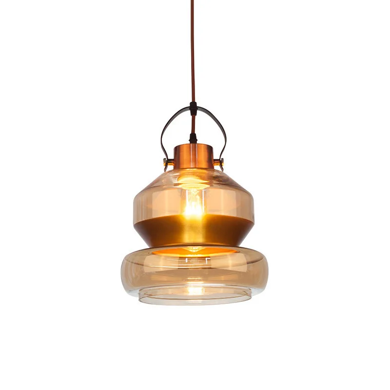 

Nordic loft industrial wind chandelier cafe glass lamp gourd chandelier American retro restaurant glass chandelier