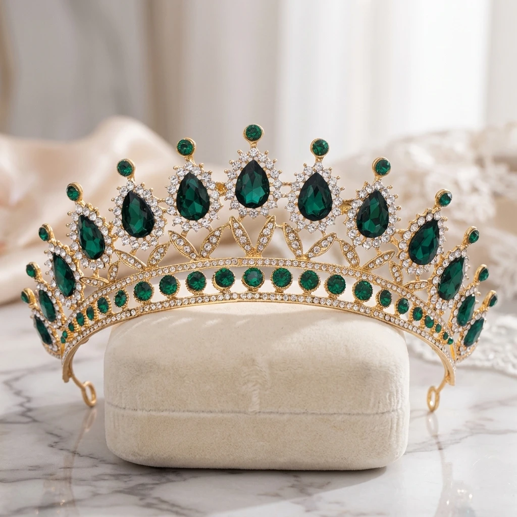 Bridal Crown Elegant Wedding Ceremony Princess Diadem for Bride Luxurious Alloy Headpiece Party Hair Accessory Jewelry Gift 5