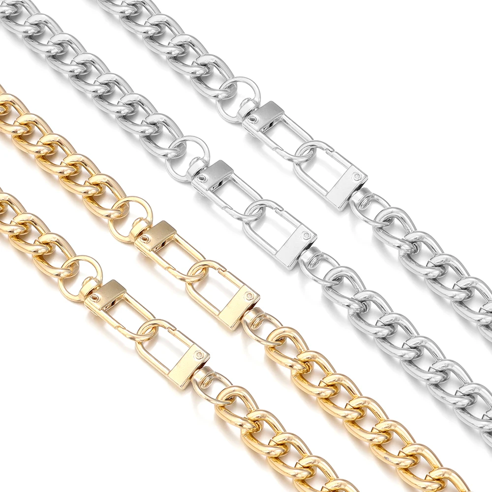 Metal Aluminum Bag Chains Gold Silver Color 40/60/80/100cm Replacement Bags Strap Extended Link Chain Garment Accessories