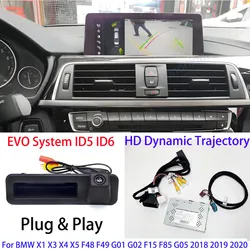 HD Dynamic trajectory Decoder Rear Camera For BMW X1 X3 X4 X5 F48 F49 G01 G02 F15 F85 G05 2018 2019 2020 EVO system ID5 ID6 menu