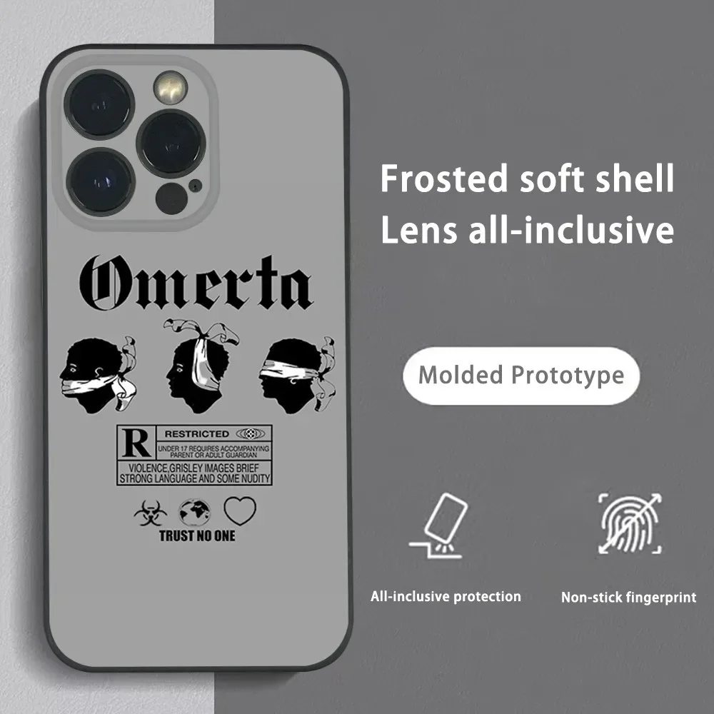 O-Omerta M-Maes Phone Case For IPhone 16 15 14 13 12 11 Pro Max Plus Mini Frosted Soft Shell Funda