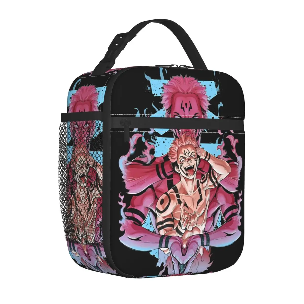 Sukuna Insulated Lunch Bags Thermal Bag Lunch Container Anime Manga Jujutsu Kaisen Tote Lunch Box Bento Pouch School Picnic