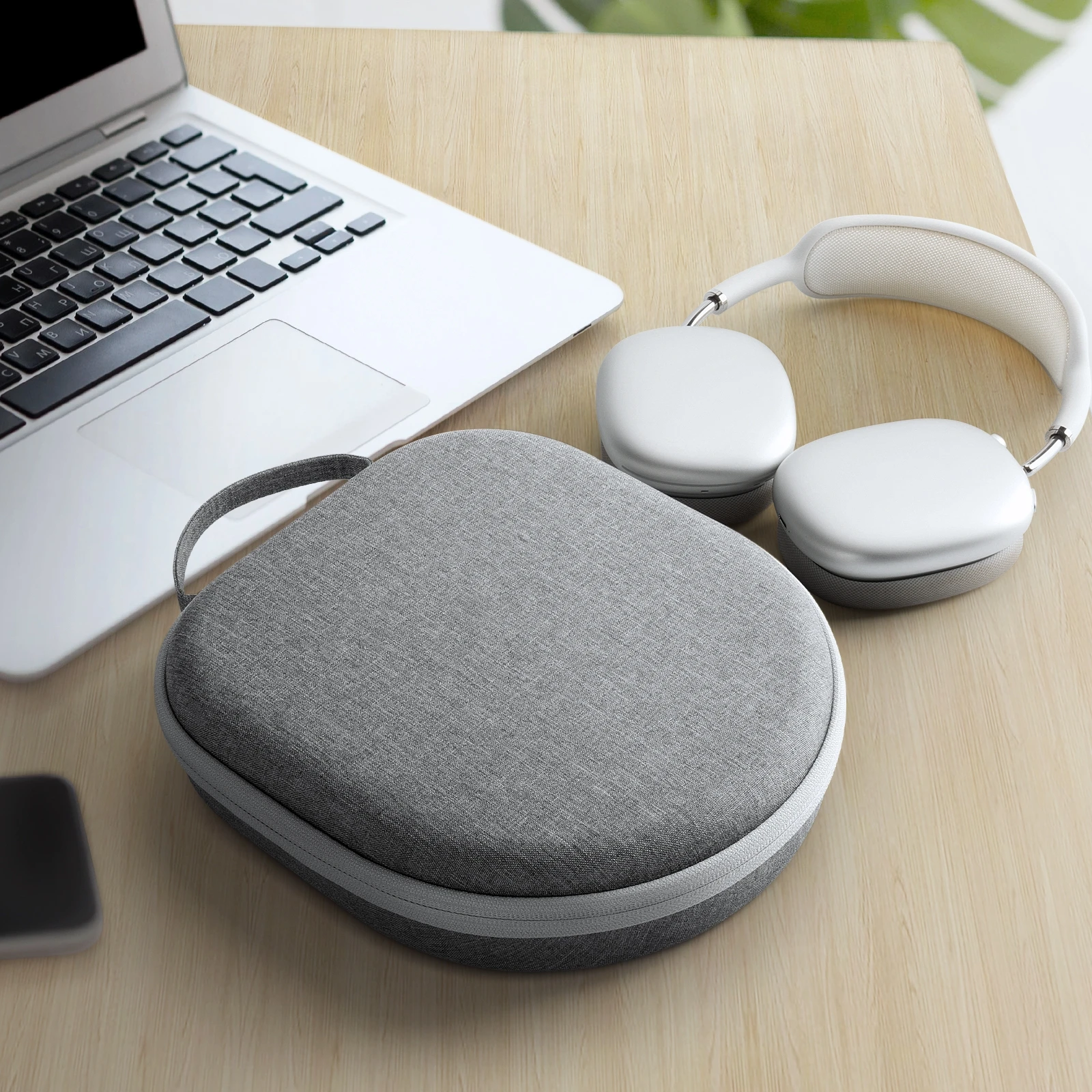 Yinke Reiseetui für Apple AirPods Max, unterstützt den Schlafmodus, doppeltes Reißverschlussdesign, stoßfestes EVA-Material mit kratzfestem Samt-Innenfutter. – Detail 14