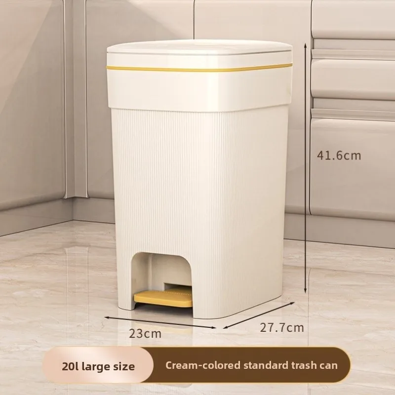 

Large Capaci Kitchen Batoom Toilet Tra Can Vertical Stripes Home Use Dusin Bedroom with Lid round ape PP Material