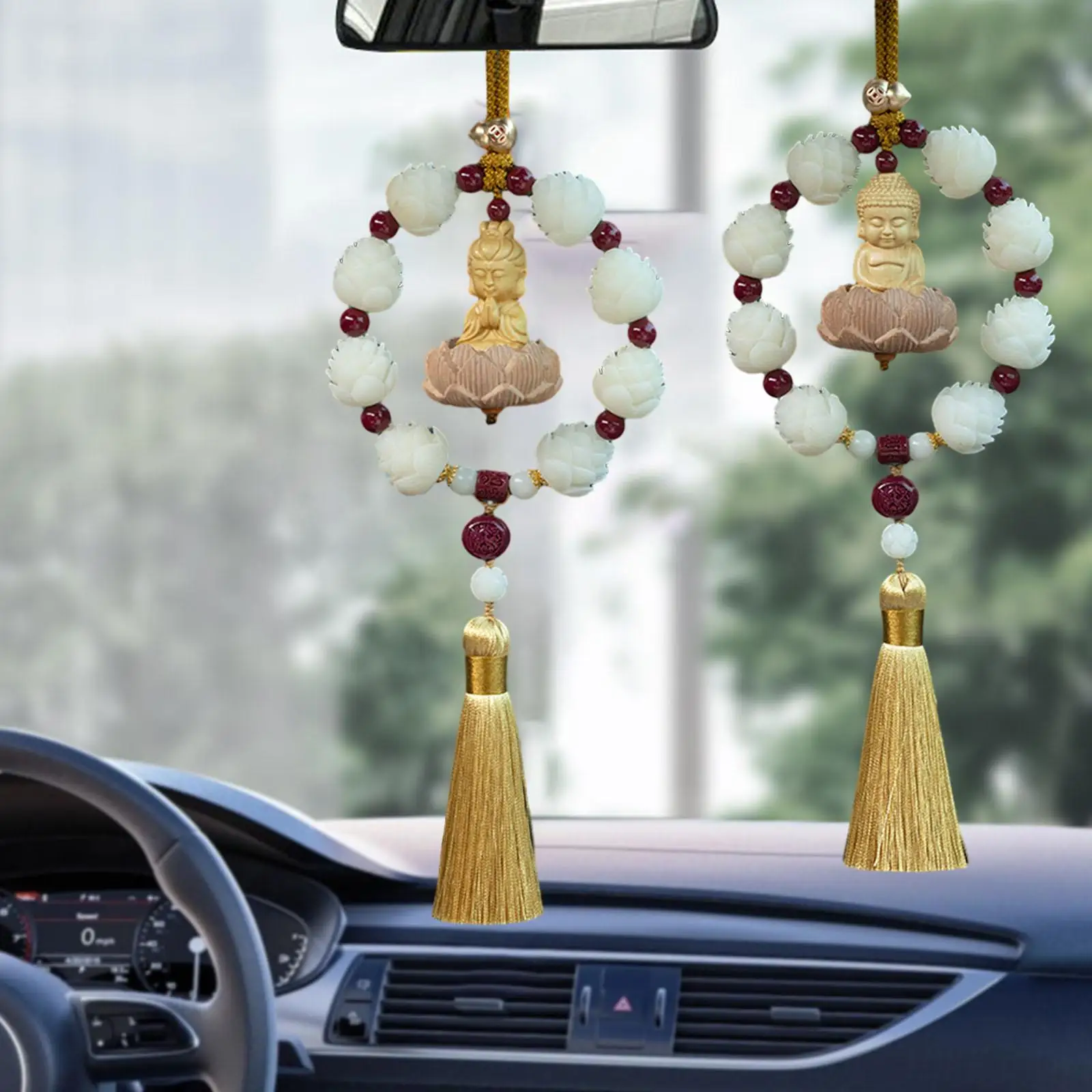 Car Rearview Mirror Pendant Resin Charm Auto Interior Dangle Gift Universal Car Decoration for Minivan Car SUV Truck Women