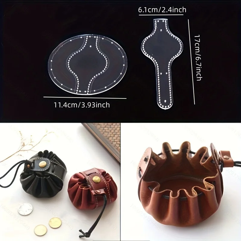 2-teiliges Kreatives Münzbörse-Design Acryl-Schablonen-Set DIY Lederhandwerk Münztasche Praktische Herstellungsform Schablone