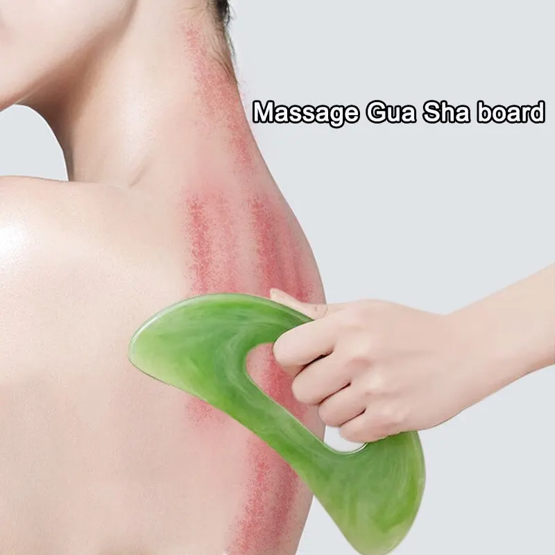 Gua Sha Unisex Scraping Board For Cervical Spine Body Massage Small Scimitar Scraping Resin Beeswax Hand-held Scraping Board