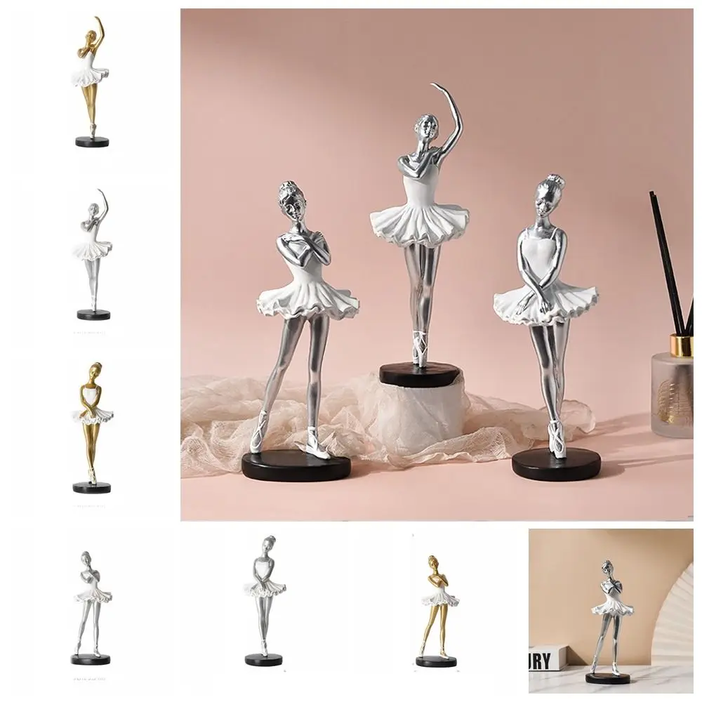 Handmade Ballet Girl Ornaments Painted Nordic Style Abstract Art Sculpture High-end Resin Crafts Ballet Dancer Figurines Office