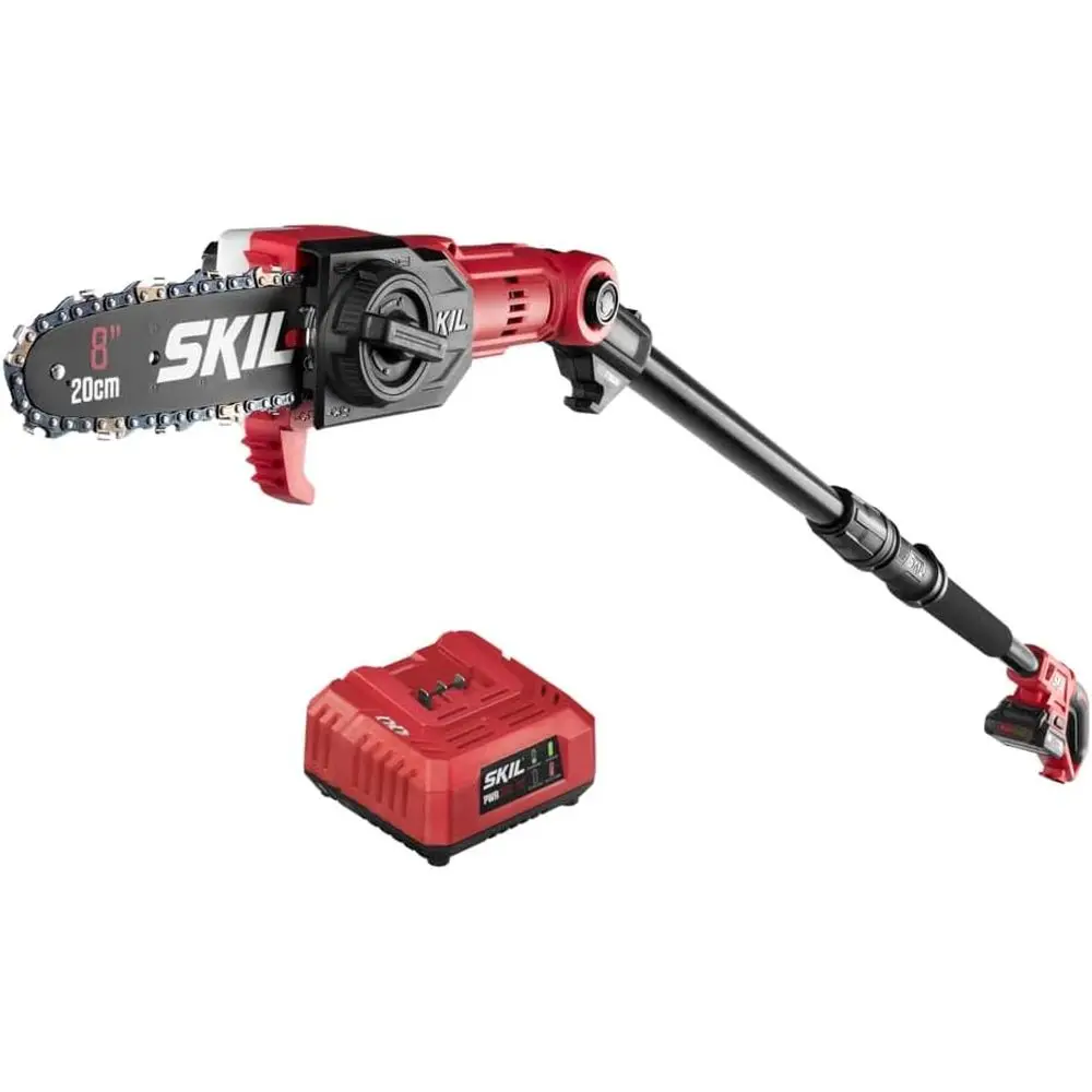 PS4563B-10 PWR CORE 20 8" 20V Pole Saw Kit, inklusive 2,0 Ah Lithium-Akku und Ladegerät, Rot