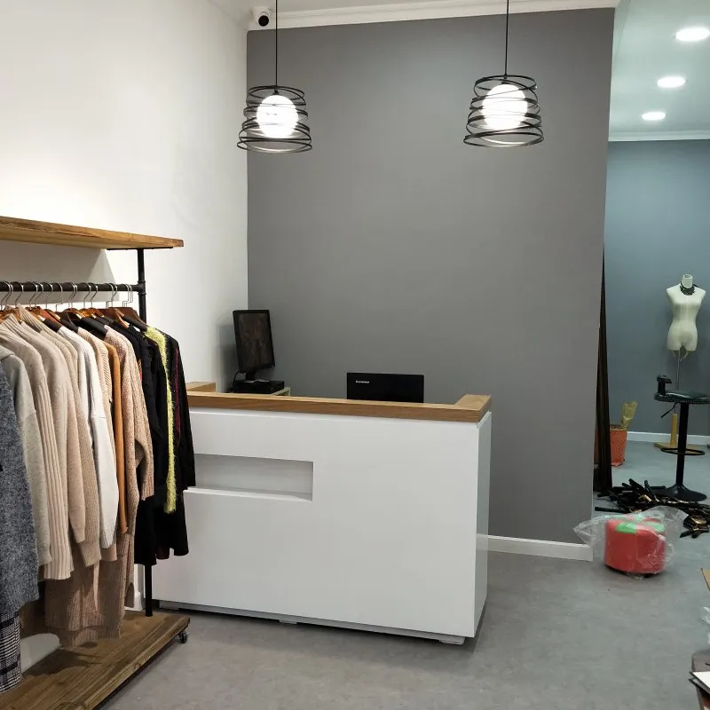 Women's clothing store checkout page store small simple modern beauty salon milk tea shop bar company reception desk