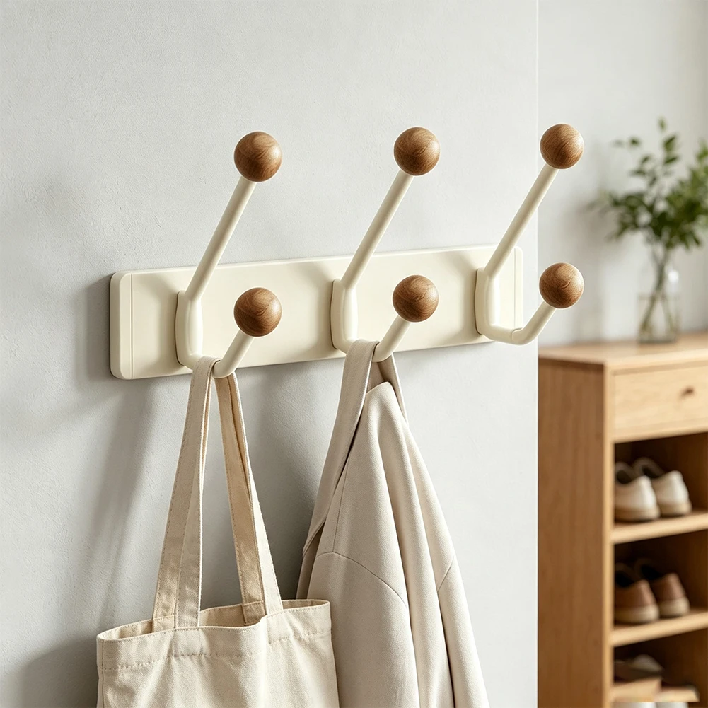 Wall Mounted No Drill Door Hooks Space Aluminum Rustproof Waterproof for For entryways Front Doors Towel Hat Scarf 22x7x9cm