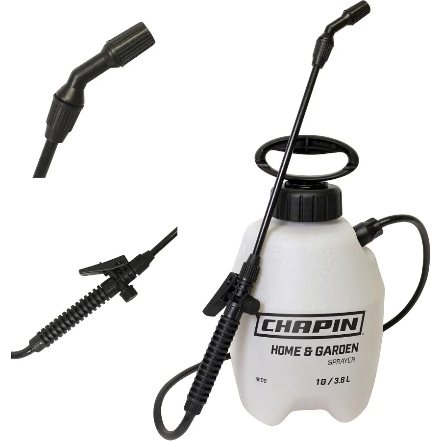 

Chapin 16100 1Gallon Made in USA Garden Pump Sprayer with Ergonomic Handle Trigger Shut Off Adjustable Cone Nozzle and inTank F