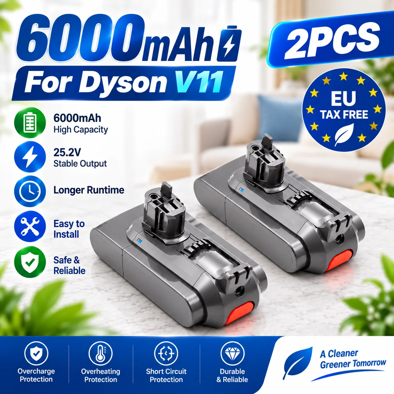 Batterie 25,2 V pour aspirateur Dyson V11 SV15 SV16 SV17 SV18 SV22, V11 Absolute, V11 Animal, V11 Fluffy, batterie rechargeable.
